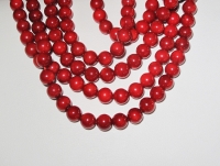 Red Coral Polished Rounds, A Grade 13-15mm