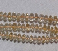 Light Golden Citrine Faceted Rondels, 4.5-5mm