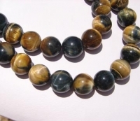 Smoky Mix Tigerseye Rounds, 12mm