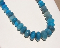 Crackle Agate Turquoise Blue, Faceted Rondels, graduated 10-22mm
