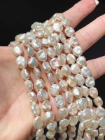 Ivory Cream Keshi Nugget Pearls, 9-10mm