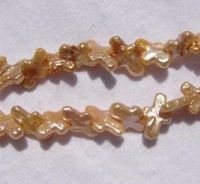 Honey Glazed Cross Pearls, 8mm