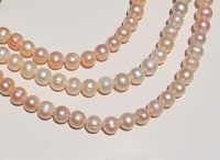 Peach Organza Large Hole Pearls, 11-12mm potato