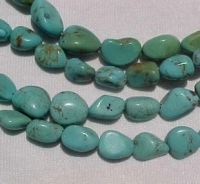 Tumbled Turquoise Nuggets, Sea Green, 18x12mm