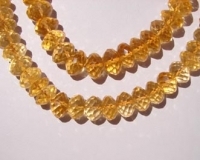 Sunny Gold Faceted Citrine Rondels, 10-11mm