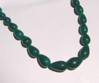 Emerald Dyed Corundum Teadrop Longdrill, 8mm, 20"