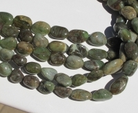 Tumbled Dark Peridot Pebbles, 10x14mm