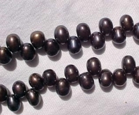 Black Peacock Dancing Pearls, 6-6.5mm