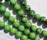 Round Turquoise, Natural Green, 12-13mm