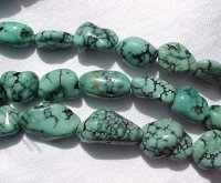 Sage Green Turquoise Nuggets, 16x10mm