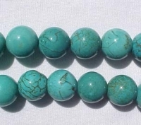Round Magnesite Turquoise, Md Sky Blue, 16mm