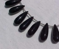 Black Onyx Long Briolettes, 20x7mm