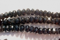 Black Onyx Faceted Rondell, 10mm