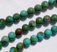 Round Turquoise, Natural Blue-Green, 7mm
