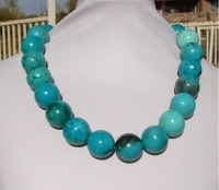 Magnesite Turquoise Dk Blue Rounds, 18mm