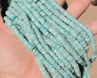 Russian Amazonite Heshi Wheels, 6-6.5mm