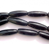 Black Agate Tapered Tubes, 30x10mm