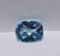 Swiss Blue Topaz Cushion Cut, Checker Top, 9x7mm