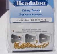 Gold Plated Crimp Beads, Size #1
