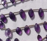 Amethyst Faceted Marquis Drops, 9x6mm