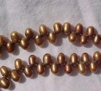 Shiny Brass Dancing Pearls, 4-4.5mm