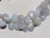 Natural Blue Ice Chalcedony Briolettes, Graduated 10-14mm