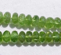 Peridot Faceted Rondels, 5-5.5mm