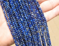 Lapis Lazuli Laser Faceted Rounds, 3mm