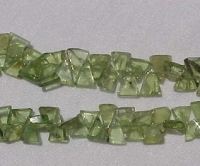 Peridot Top Drill Triangles, 6-7mm