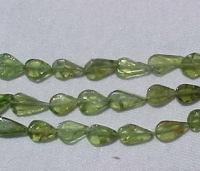 Peridot Longdrill Flat Teardrops