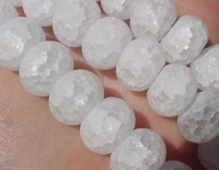 Snowball Quartz Rondels, 14mm