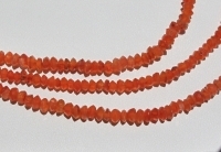 Dark Orange Carnelian Faceted Rondels, 3.5-4mm