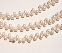 Super White Dancing Pearls, 8x5mm top drill 