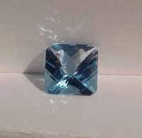 London Blue Topaz Asccher Cut, Checker Top, 7x7mm
