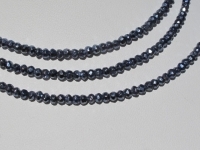 Navy Blue Pyrite Faceted Rondels, 4mm