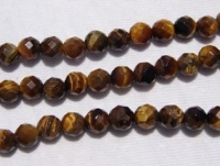 Tigerseye Faceted Rounds, 8mm