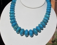 Magnesite Blue Turquoise Graduated Rondels, 14-22mm