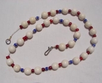 Chevron & White Heart Beaded Necklace
