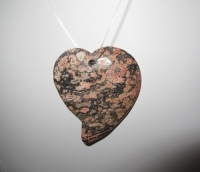 Red Poppy Jasper Heart Pendant, 45mm