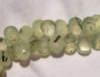 Prehnite Flat Briolettes, 13-15mm, each