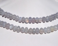 Natural Blue Chalcedony Rondels, 8-9mm