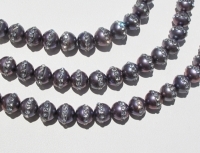 Crystal Studded Dark Lilac Pearls, 8mm, pack of 10