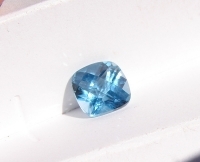 London Blue Topaz Cushion Checkerboard Top, 8x8mm