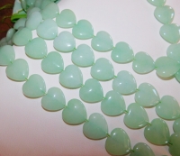 Celadon Green Jade Hearts, 20mm, 10pcs