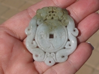 Burmese Jade Double Dragon Medallion