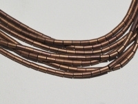 Matte Suede Brown Titanium Hematite Tubes, 3x5mm