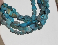 Tumbled Nugget Turquoise, Rustic Dark Blue, 18x14mm