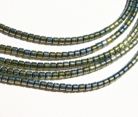 Dragonscale Green Titanium Hematite, 2.5mm barrels