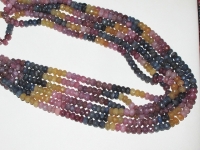 Multi Color Sapphire Mix Faceted Rondels, 5-5.5mm 