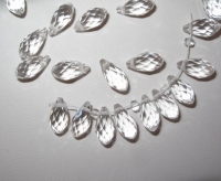 Crystal Teardrop Briolette, Clear Quartz, 6x12mm, 10 pc